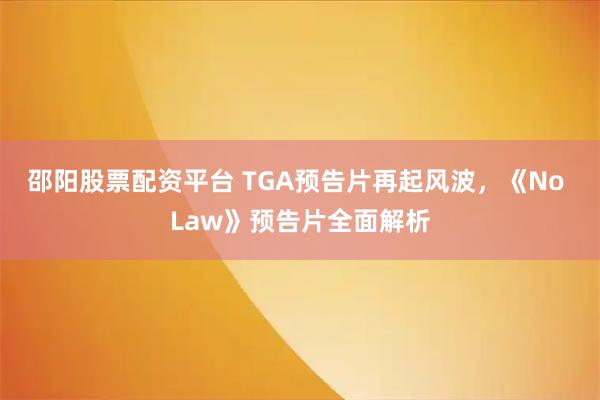 邵阳股票配资平台 TGA预告片再起风波，《No Law》预告片全面解析